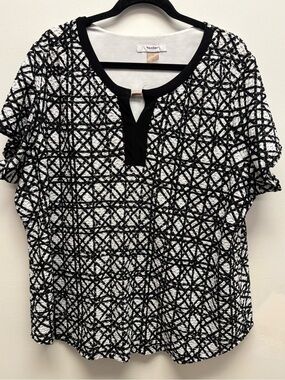 4 for $25 ❤️ TanJay Plus Black & White Abstract Print Top | Size 3X ❤️